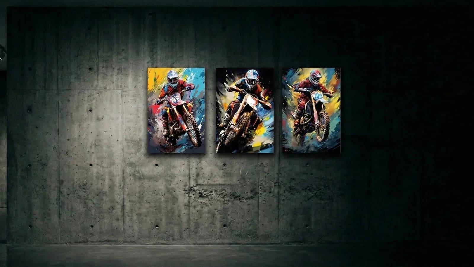 Motocross Action Triptych