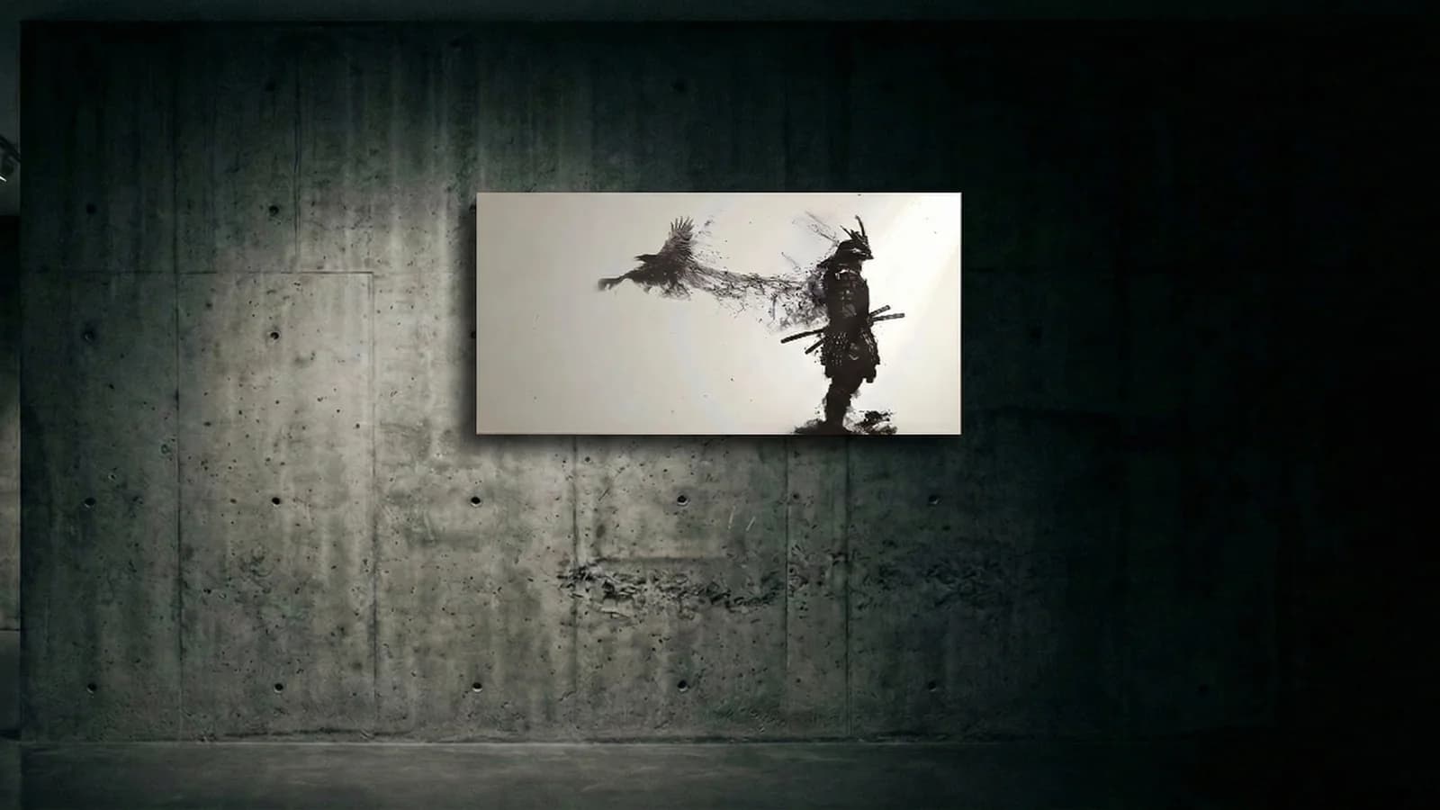 Samurai & Raven Silhouette